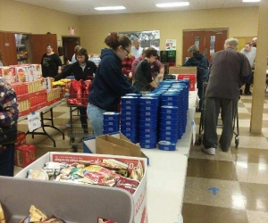 Busy volunteers